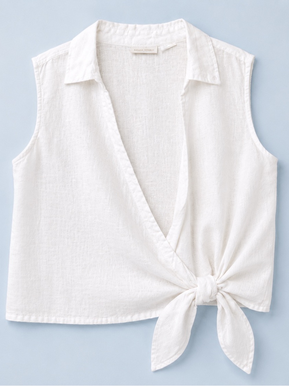Cynthia Rowley Classic White Wrap Style Linen Top XL